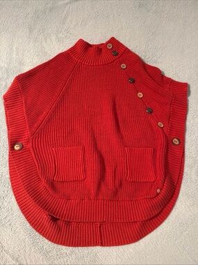 Pure Knits by Neon Buddha Tribal Poncho Size PL Color: Saffron Originally $115